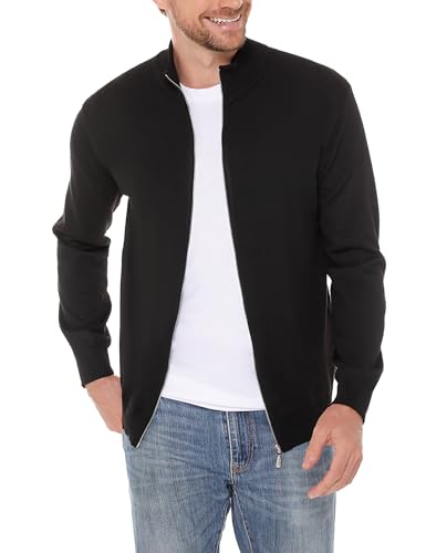 iClosam Pullover Herren Strickpullover mit Reißverschluss Herrenstrickjacken Strickjacken Cardigan Schwarz M von iClosam