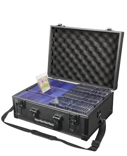 iDiskk Toploader Aufbewahrungsbox - Abschließbare 600+ Kartenetui, robuster Schutz für Sport/Sammelkarten/Pokemon-Karten, gepolsterter Organizer mit Schlüsseln von iDiskk