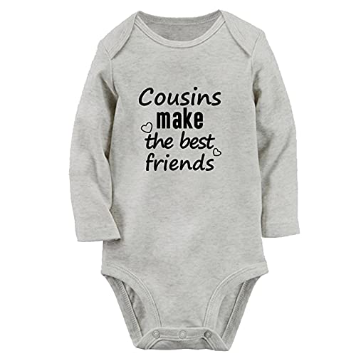 iDzn Cousins Make The Best Friends Lustiger Strampler, neugeborene Baby Bodys, Säugling Overall, lange Outfits für Kinder von 0–24 Monaten von iDzn