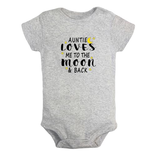 iDzn My Auntie Loves Me To The Moon and Back Lustige Strampler, neugeborene Baby bodys, Säugling Overalls, 0-24 Monate Kinder-Outfits, Kleinkind-Kleidung von iDzn