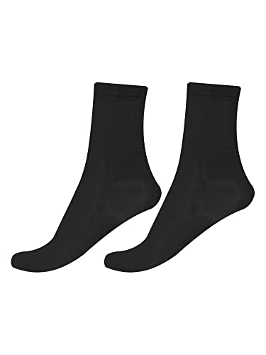 iEFiEL 1/3Paar Öl Glänzend Sheer Knöchel Socken Atmungsaktiv Söckchen Anti-Rutsch Nylon Söckchen Lässige Socken Schwarz One Size von iEFiEL