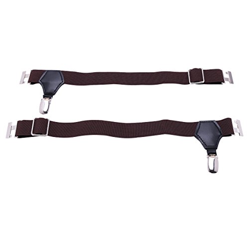iEFiEL 1Paar Einstellbar Sockenhalter Herren Strumpfhalter Clips Strumpfbänder Socken Strumpf Garter Einstellbar Dunkel Kaffee One Size von iEFiEL