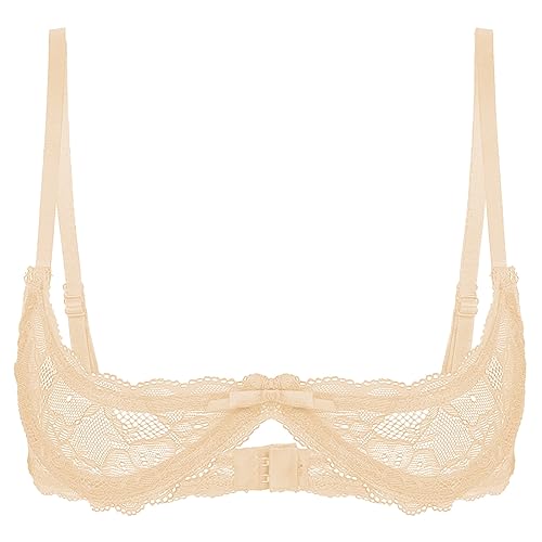 iEFiEL Alluring Charm Sinnlicher Damen Hebe-BH Reizwäsche Spitze Bra mit Bügel Unterbrust Träger Top Oberteile Dessous Clubwear Gogo X Nackt XL iEFiEL Alluring Charm Sinnlicher Damen Hebe-BH Reizwäsche Spitze Bra mit Bügel Unterbrust Träger Top Oberteile Dessous Clubwear Gogo X Nackt XL von iEFiEL