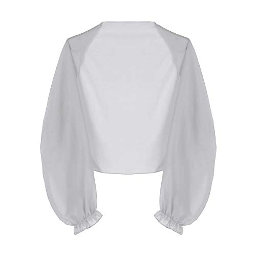 iEFiEL Bolero Damen Chiffon Schulterjäckchen Strand Sommer Bikini Cover up Cardigan Top Elegant schwarz/Weiss/rosa/blau/türkis Hellgrau Einheitsgröße von iEFiEL