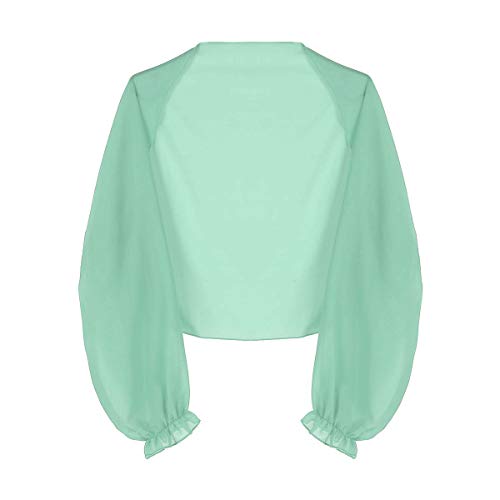 iEFiEL Bolero Damen Chiffon Schulterjäckchen Strand Sommer Bikini Cover up Cardigan Top Elegant schwarz/Weiss/rosa/blau/türkis Hellgrün Einheitsgröße von iEFiEL