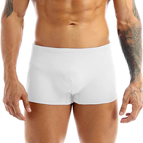 iEFiEL 1er -oder 5er Pack Boxershort Herren Shorts Basic Boxer Briefs Trunks Weich Retroshorts Männer Trunks Ice Seide Unterwäsche Weiß M von iEFiEL