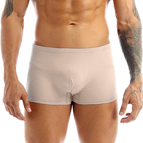 iEFiEL Herren Boxershort Einfarbig Retroshorts Basic Shorts Trunks Weich Boxer Unterwäsche Männer Unterhosen Hautfarben XXL von iEFiEL
