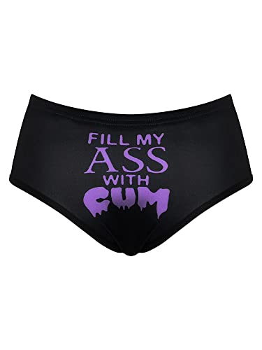 iEFiEL Damen Baumwolle Slips Low Rise Unterhosen - Yes Daddy? - Panties Frauen Soft Unterwäsche Erotik Reizwäsche S M L XL Violett L von iEFiEL