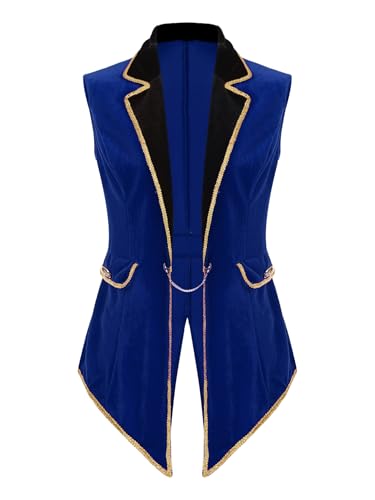 iEFiEL Damen Blazer Jäckchen Kurz Samt Jacket Cosplay Zirkus Kostüm Halloween Karneval Fasching Showman Kostüme Mottoparty Weste X Blau L iEFiEL Damen Blazer Jäckchen Kurz Samt Jacket Cosplay Zirkus Kostüm Halloween Karneval Fasching Showman Kostüme Mottoparty Weste X Blau L von iEFiEL