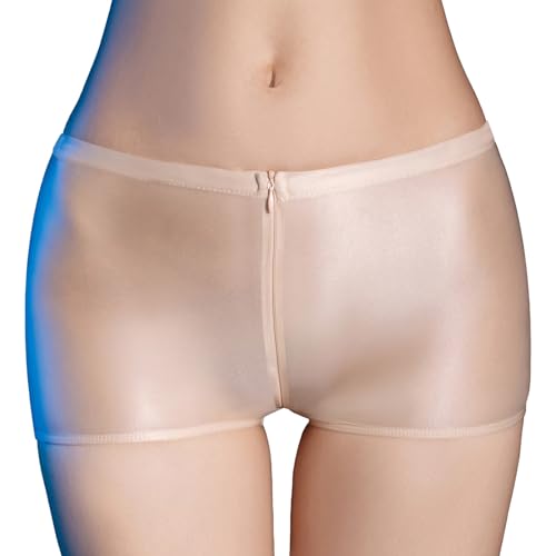 iEFiEL Damen Boxer Shorts Transparente Unterhosen Nylon Glossy Unterwäsche Glänzende Höschen Low Rise Atmungsaktiv Wäsche X Nackt Einheitsgröße von iEFiEL