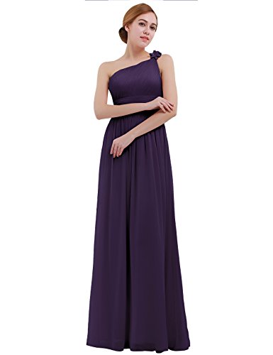 iEFiEL Damen Elegant Chiffon Kleid festlich Sommerkleid Partykleid Hochzeit Kleid langes Cocktailkleid Gr. 34-46 Dunkel Lila 38 von iEFiEL