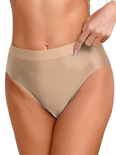 iEFiEL Damen Öl Slips Mini Unterhosen Kurz Wäsche EInfarbig Thong String Tanga Reizwäsche X Kaffee XL von iEFiEL