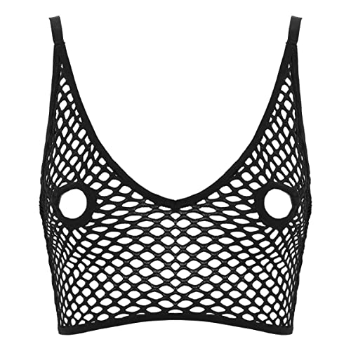 iEFiEL Damen Sport BH Bauchfrei Oberteil Crop Tops Transparent Mesh Top Kurz Weste Tank Top Mesh Unterhemd Unterwäsche Schwarz Weiß Schwarz Netz L iEFiEL Damen Sport BH Bauchfrei Oberteil Crop Tops Transparent Mesh Top Kurz Weste Tank Top Mesh Unterhemd Unterwäsche Schwarz Weiß Schwarz Netz L von iEFiEL