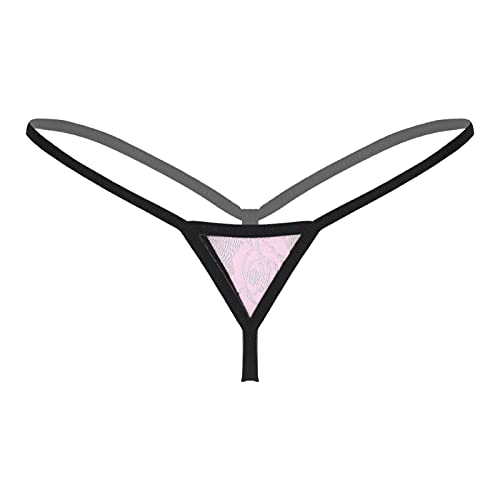 iEFiEL Damen Strings Tangas Mini Micro String Unterhose Sexy Panties Panty Unterwäsche mit Reißverschluss T-Back Beige Einheitsgröße von iEFiEL