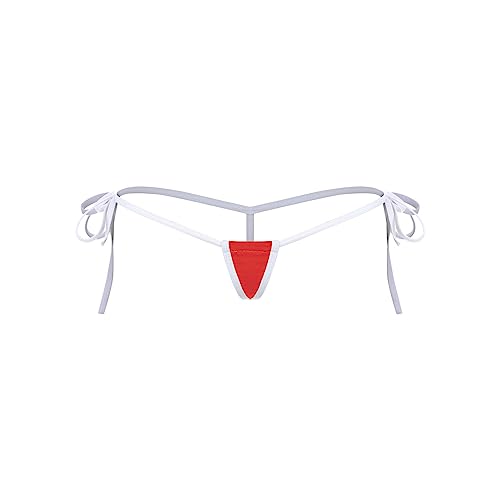 iEFiEL Damen Strings Tangas Mini Micro String Unterhose Sexy Panties Panty Unterwäsche mit Reißverschluss X Rot Einheitsgröße von iEFiEL