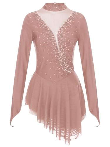 iEFiEL Damen Tanzkleid Patchwork Eiskunstlauf Kleid Ballettanzug mit Strass Rollkunstlauf Wettbewerb Tanzkostüm Kürkleid C Braun XXL iEFiEL Damen Tanzkleid Patchwork Eiskunstlauf Kleid Ballettanzug mit Strass Rollkunstlauf Wettbewerb Tanzkostüm Kürkleid C Braun XXL von iEFiEL