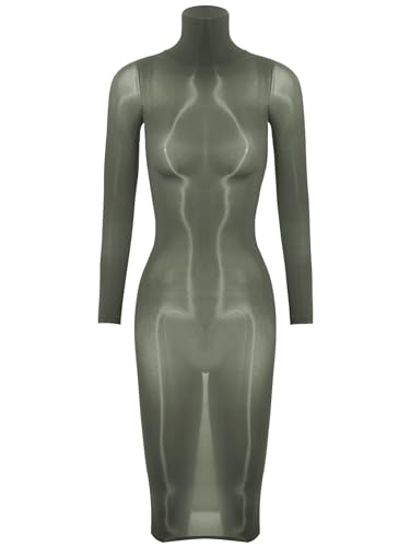 iEFiEL Damen Transparent Kleid Bodycon Kleider Langarm Partykleid Mesh Bleistiftkleid Midikleid Nachthemd Unterkleid Typ A Grau Einheitsgröße iEFiEL Damen Transparent Kleid Bodycon Kleider Langarm Partykleid Mesh Bleistiftkleid Midikleid Nachthemd Unterkleid Typ A Grau Einheitsgröße von iEFiEL