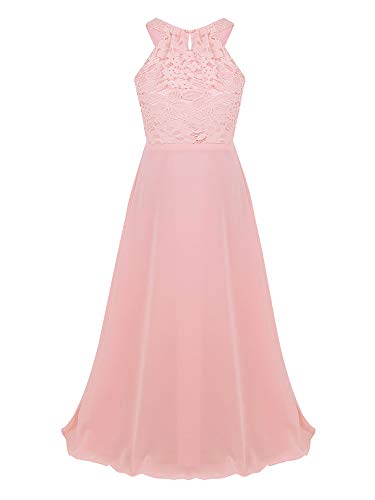 iEFiEL Sweet Prinzessin Lace Blumenmädchenkleider für Hochzeits Mädchen Festliches Kleid Brautjungfernkleid Festzug Partykleid Z Rosa 164 von iEFiEL