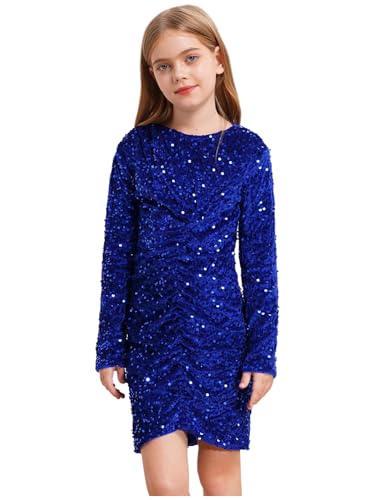 iEFiEL Festliches Kleid Mädchen Samt mit Glitzer Pailletten Weihnachtskleid Langarm Partykleid Etui Wickelkleid Minikleid Kinder Hochzeits Festkleid Ballkleid Königsblau 134-140 iEFiEL Festliches Kleid Mädchen Samt mit Glitzer Pailletten Weihnachtskleid Langarm Partykleid Etui Wickelkleid Minikleid Kinder Hochzeits Festkleid Ballkleid Königsblau 134-140 von iEFiEL