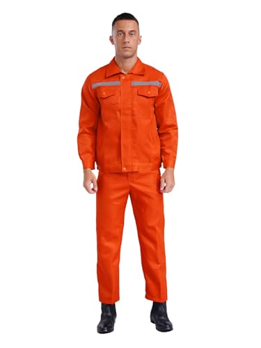 iEFiEL Herren Arbeitskleidung Set Zweiteiler Arbeitsanzug Unifrom Langarm Arbeitsjacke Und Arbeitshosen Orange L iEFiEL Herren Arbeitskleidung Set Zweiteiler Arbeitsanzug Unifrom Langarm Arbeitsjacke Und Arbeitshosen Orange L von iEFiEL