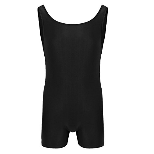 iEFiEL Herren Body Overall Slim Fit Körperformung Boxer Unterwäsche Einterler Kompressionsshirt Sport Gymnastikanzug (XX-Large, W Schwarz) von iEFiEL