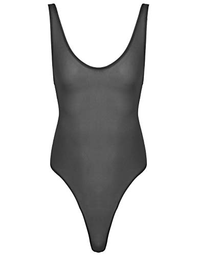 iEFiEL Herren Bodysuit Ärmellos Mesh Body Transparent Overall Unterwäsche Stretchy High Cut String Männerbody Mesh Unterhemd Neun Farben Schwarz Einheitsgröße von iEFiEL