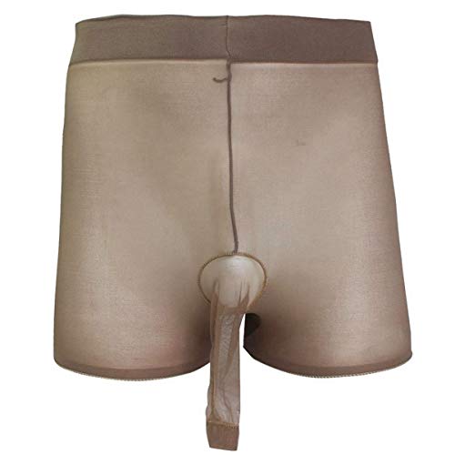 iEFiEL Herren Boxershorts Unterhosen Männer Unterwäsche Boxer Shorts mit Penishülle Brauen Öffene Penishülle von iEFiEL