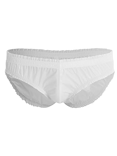 iEFiEL Herren Einfarbig Slips Wasserdicht Shorts Kurz Höschen Thong String Tanga Brief Mini Badeslips Reizwäsche Elfenbein M von iEFiEL