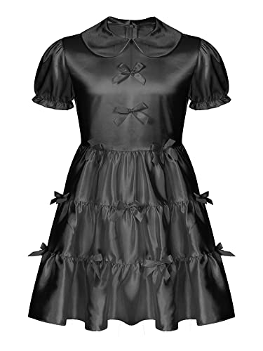 iEFiEL Herren Sissy Kleid mit Rüschen Männer Lolita Kostüm Satin Kleid Dessous Body Cosplay Sexy Nachtwäsche Tütü Röckchen Schwarz A-Linie Kleid XXL iEFiEL Herren Sissy Kleid mit Rüschen Männer Lolita Kostüm Satin Kleid Dessous Body Cosplay Sexy Nachtwäsche Tütü Röckchen Schwarz A-Linie Kleid XXL von iEFiEL