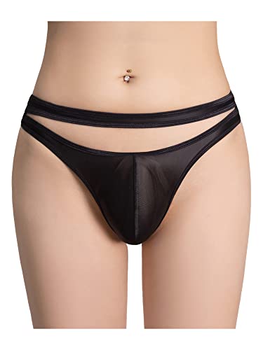 iEFiEL Herren Slips Transparent Unterhosen Kurz Wäsche Stretch String Tanga Offenen Dessous Unterwäsche Reizwäsche Xc Schwarz Einheitsgröße von iEFiEL