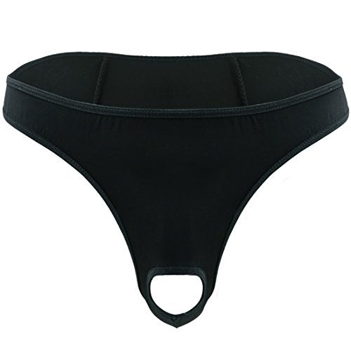 iEFiEL Herren Slips Unterhose Männer Unterwäsche Reizwäsche String Tanga mit Penis Loch M L XL (L, Schwarz) von iEFiEL