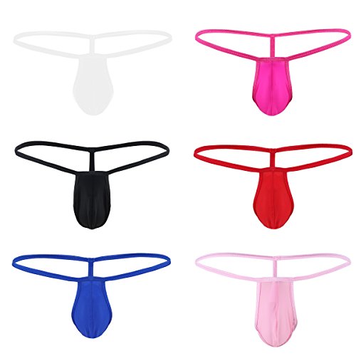 iEFiEL Herren String Set sexy Thong Unterwäsche Männer G-String Thong Bikini Slip Unterhose - 6er Pack von iEFiEL