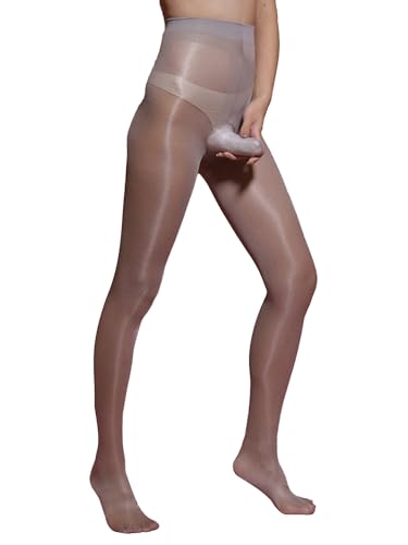 iEFiEL Herren Transparent Strumpfhose Nylon Stockings Sissy Leggings Lang Hosen Shiny Pants Unterwäsche Einfarbig Unterhosen X Grau Einheitsgröße von iEFiEL