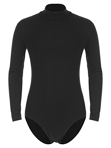 iEFiEL Herren Unterhemd Langarm Kapuzenpullover Bodysuit Mit Druckknöpfe Catsuit Im Schritt Männer Sportbody Tops Hoodie Xa Schwarz L von iEFiEL