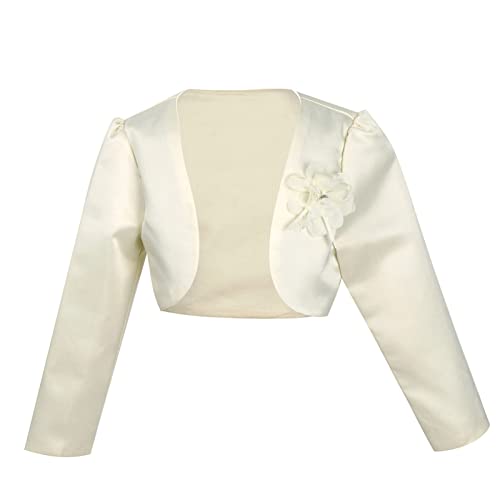 iEFiEL Kinder Bolero Schulterjacke Jäckchen Mädchen Bolero Jacke Festlich - Langarm Weiß Ivory zum Kommunionkleid Taufkleid Beige 80-86 iEFiEL Kinder Bolero Schulterjacke Jäckchen Mädchen Bolero Jacke Festlich - Langarm Weiß Ivory zum Kommunionkleid Taufkleid Beige 80-86 von iEFiEL