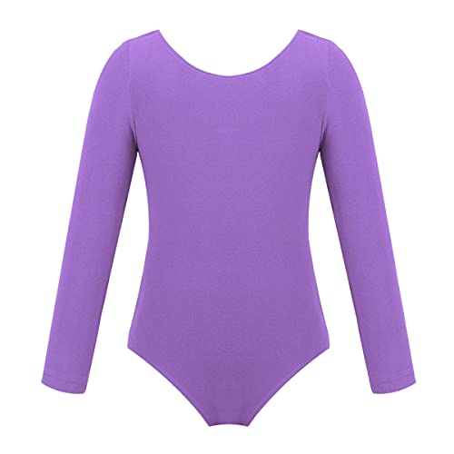 iEFiEL Kinder Mädchen Body Langarm Kurzarm Gymnastikanzug Trägerbody Ballettanzug Turnanzug Ballett Trikot Tanz Kleidung Lavender 104 von iEFiEL