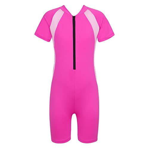 iEFiEL Kinder Mädchen Jungen Einteiliger Badeanzug mit Reißverschluss Kurzarm Schwimmanzug Schnelltrocknend Rash Guard mit Badekappe Rose Rot A 122-128 iEFiEL Kinder Mädchen Jungen Einteiliger Badeanzug mit Reißverschluss Kurzarm Schwimmanzug Schnelltrocknend Rash Guard mit Badekappe Rose Rot A 122-128 von iEFiEL