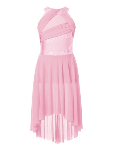 iEFiEL Mädchen Ballettkleid Glitzer Strass Wickelkleid Moderner lyrischer Tanzkleid Eiskunstlauf Tanzkleidung Neckholder Tanzanzug Ärmellose Tanz Leotards Rosa 158-164 iEFiEL Mädchen Ballettkleid Glitzer Strass Wickelkleid Moderner lyrischer Tanzkleid Eiskunstlauf Tanzkleidung Neckholder Tanzanzug Ärmellose Tanz Leotards Rosa 158-164 von iEFiEL