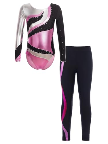 iEFiEL Mädchen Turnanzug Glitzer Gymnastik Leotard Langarm Akrobatik Anzug Tanzkostüme Turnbody Jumpsuit mit Sport Leggings Rosa 110-116 iEFiEL Mädchen Turnanzug Glitzer Gymnastik Leotard Langarm Akrobatik Anzug Tanzkostüme Turnbody Jumpsuit mit Sport Leggings Rosa 110-116 von iEFiEL