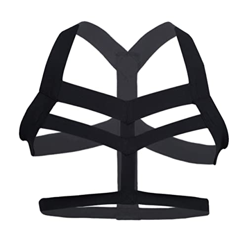 iEFiEL Männer Body Stretch Harness Brust Harness Nylon Geschirr Herren erotik Unterwäsche Dessous Clubwear Schwarz Einheitsgröße von iEFiEL