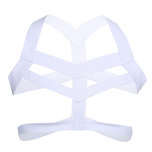 iEFiEL Männer Body Stretch Harness Brust Harness Nylon Geschirr Herren erotik Unterwäsche Dessous Clubwear Weiß Einheitsgröße von iEFiEL