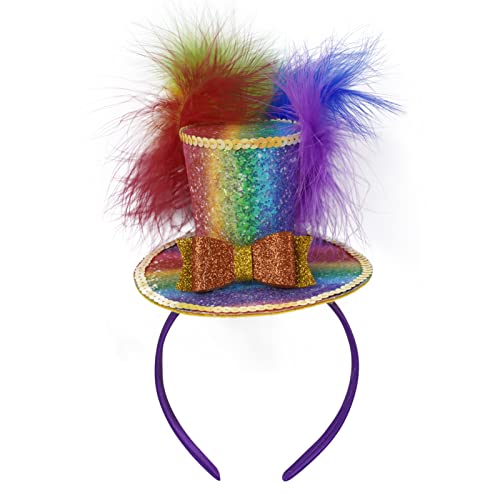 iEFiEL Minizylinder Haarreifen Mini Hut Party Masquerade Karneval Weihnachten Cosplay Haarschmuck Dekoration Gelb One Size von iEFiEL