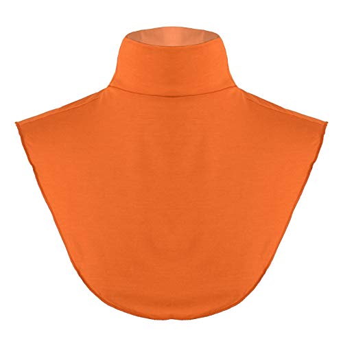 iEFiEL Modische Damen Blusenkragen Einsatz Stehkragen Kragen für Blusen und Pullover Weich Baumwolle Abnehmbare Shirt Fake Kragen Z Orange Einheitsgröße von iEFiEL