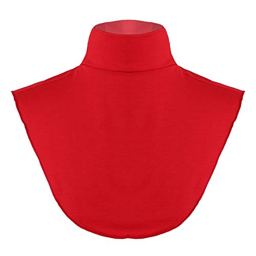iEFiEL Modische Damen Blusenkragen Einsatz Stehkragen Kragen für Blusen und Pullover Weich Baumwolle Abnehmbare Shirt Fake Kragen Z Rot Einheitsgröße von iEFiEL