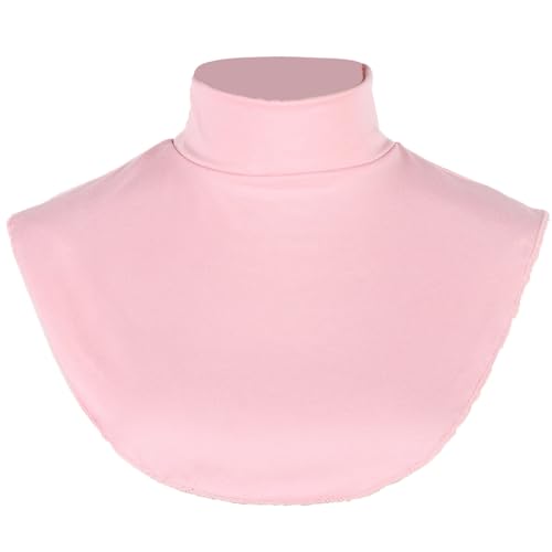 iEFiEL Modische Damen Blusenkragen Einsatz Streifen Rollkragen Kragen für Blusen und Pullover weich Baumwolle Abnehmbare Shirt Rosa D One Size von iEFiEL