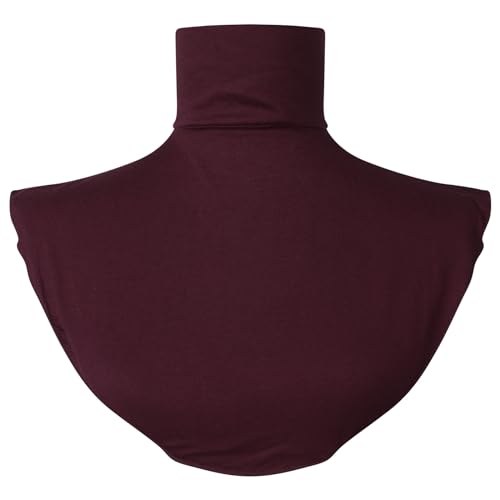 iEFiEL Modische Damen Blusenkragen Einsatz Streifen Rollkragen Kragen für Blusen und Pullover weich Baumwolle Abnehmbare Shirt Z Dunkles Burgund One Size von iEFiEL