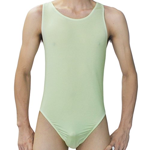 iEFiEL Slim Sexy Herren Körperformung Unterhemd Overall Männer String Body Bodysuit Unterwäsche (Grün) von iEFiEL