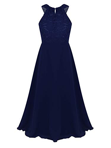 iEFiEL Sweet Prinzessin Lace Blumenmädchenkleider für Hochzeits Mädchen Festliches Kleid Brautjungfernkleid Festzug Partykleid Z Marineblau 128 von iEFiEL