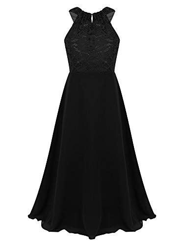 iEFiEL Sweet Prinzessin Lace Blumenmädchenkleider für Hochzeits Mädchen Festliches Kleid Brautjungfernkleid Festzug Partykleid Z Schwarz 152 von iEFiEL