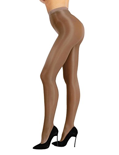 iEFiEL Topmodisch Damen glänzende Strumpfhose Blickdichte Silk Strumpfhosen Tanzstrumpfhose 70den Strümpfe Frauen Shaping Socken Öl Socken Shiny gr. M-XL Kaffee B Einheitsgröße von iEFiEL